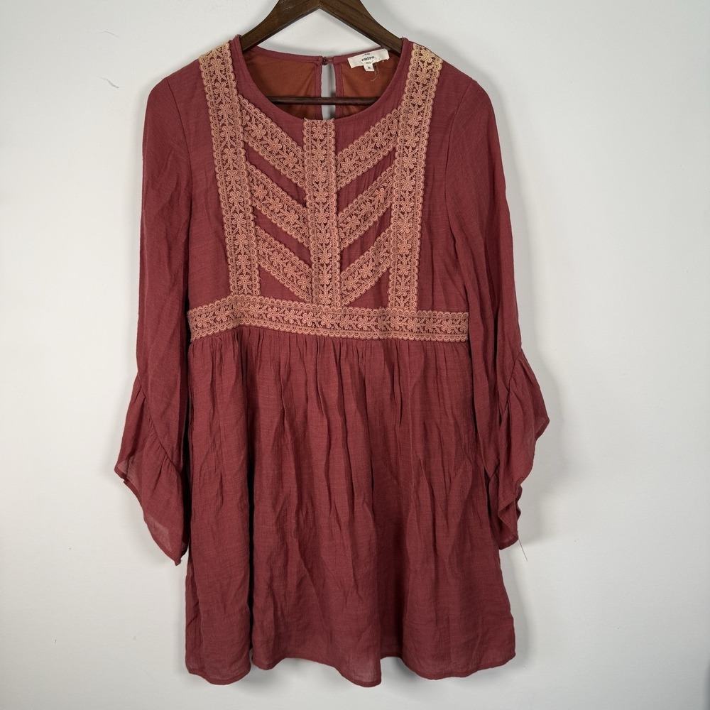 Entro Women's Dress Mauve Lace Floral‎ Small